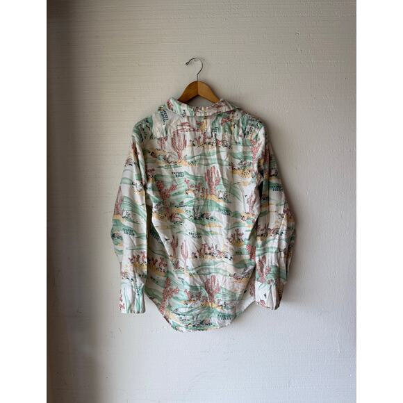 1970s Rappers Rabbit All Over Print Dagger Collar Button Up Shirt Size Large USA - Picture 2 of 7